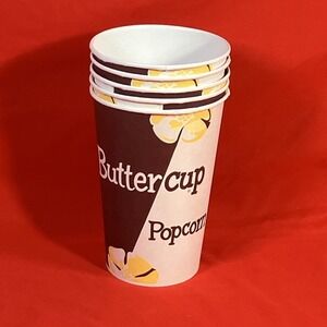 4 - Vintage 1980's Buttercup Popcorn Paper Tubs Sweetheart Cup TV Movie Prop #3